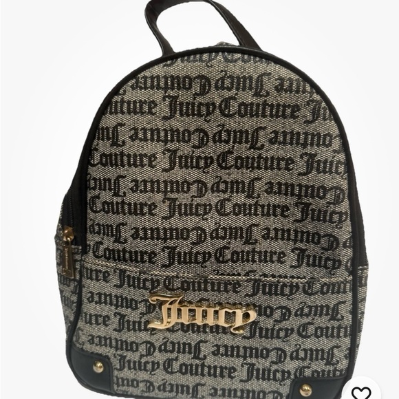 Juicy Couture Monogram Black and Gold Backpack - Picture 1 of 6
